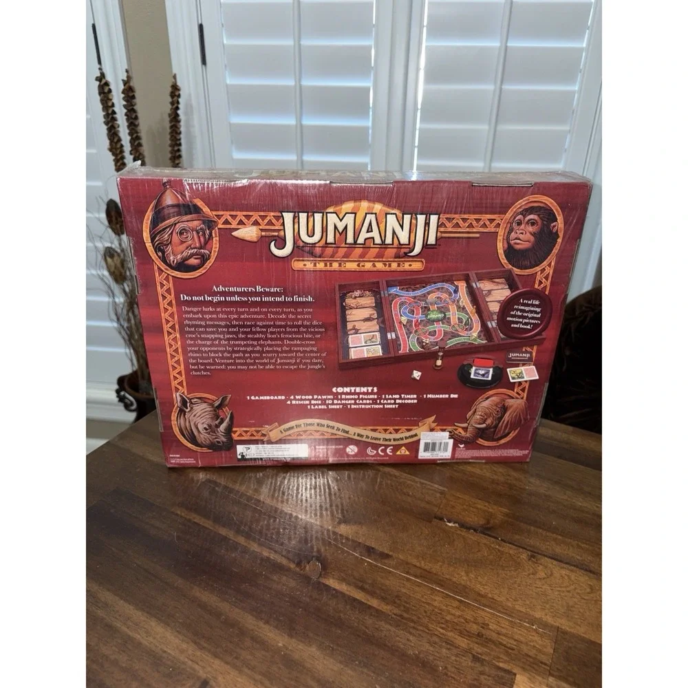 Jumanji the Game Real Wooden Box Edition of the Classic Adventure Board Game‎